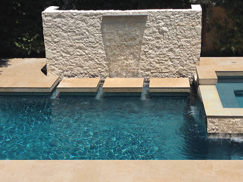 Cream Cladding Tile in water feature