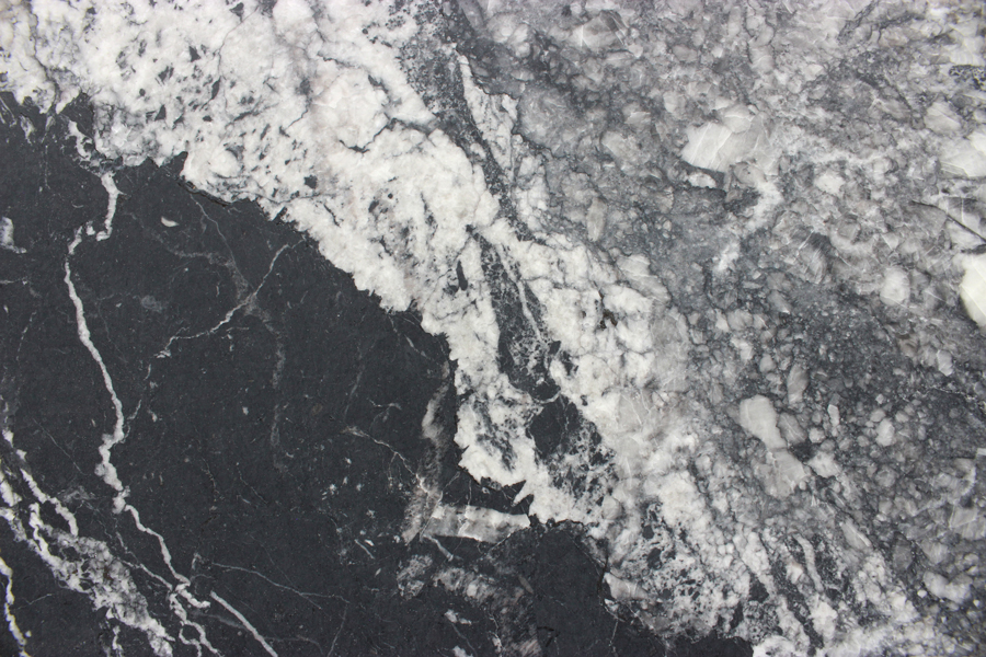 Black Marble Slab with White Veining