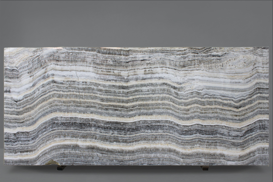Onice Grigio Onyx Slabs, Grey, brown and White