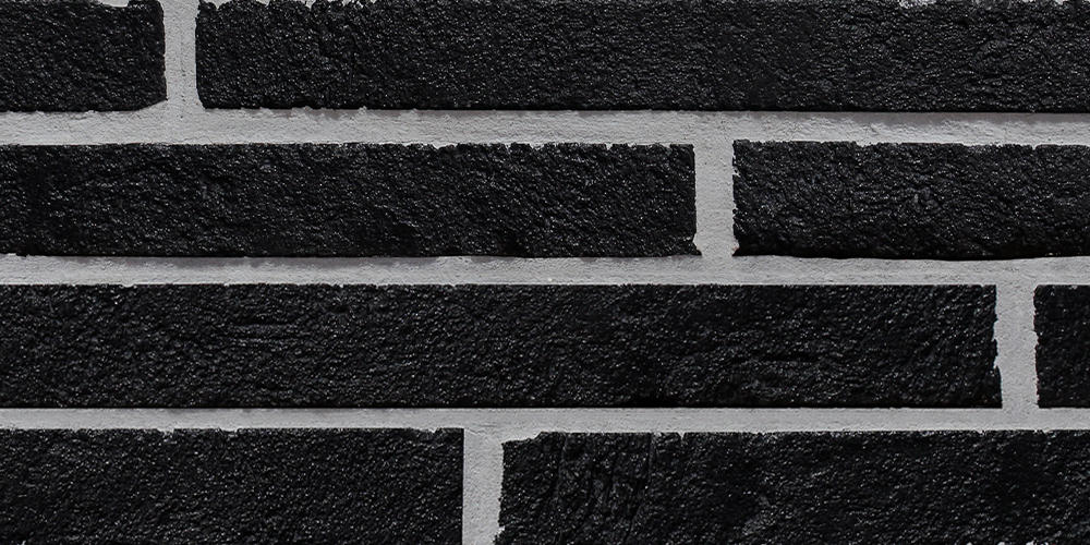 Black Terracotta Brick with silver grout