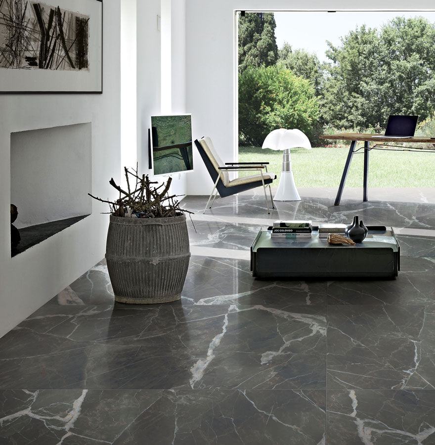 Grey and White porcelain floor tile
